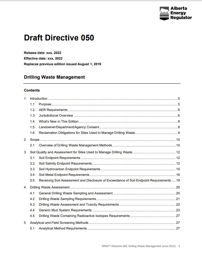 Directive cover page