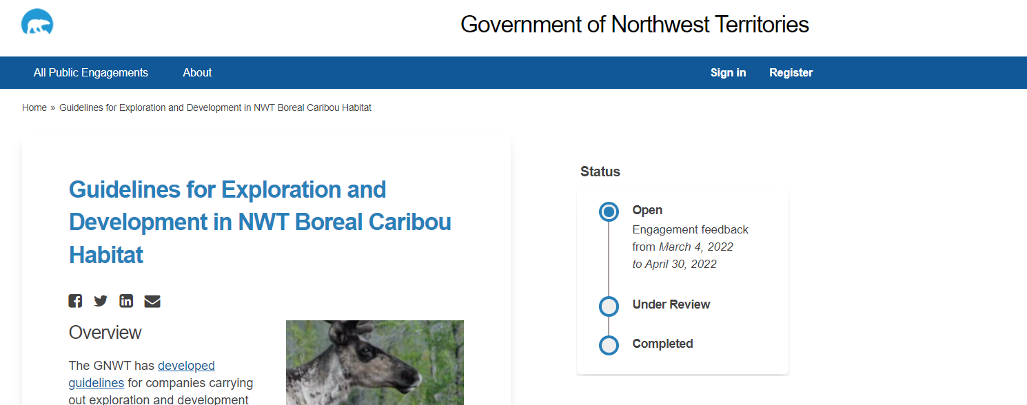 Image from Gov NWT webpage-guidelines for exploration and development