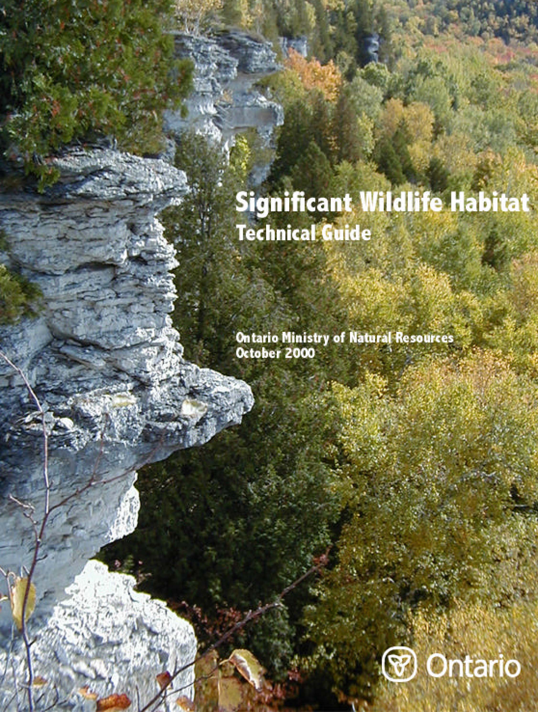 Significant Wildlife Habitat Technical Guide Canadian Conservation and Land Management (CCLM