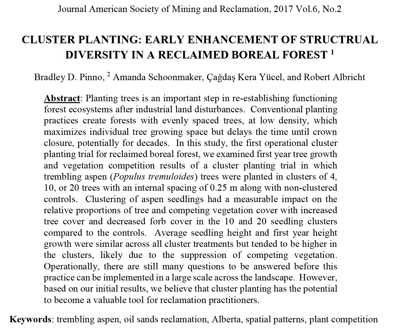Cluster Planting: Early Enhancement of Structural Diversity in a