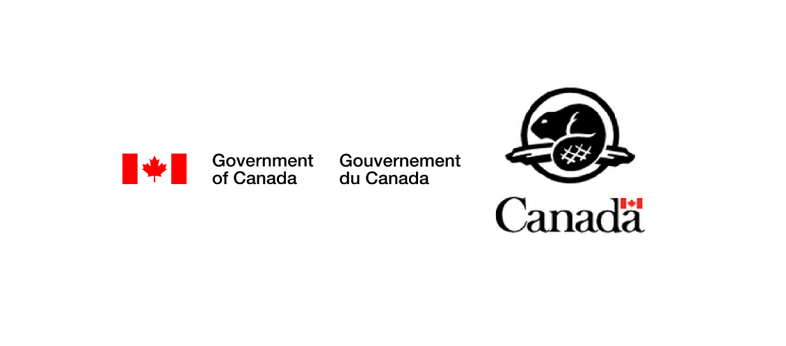 Canadian flag with the text "Government of Canada" and "Gouvernement du Canada" appears on the left-hand side, followed by the Parks Canada logo on the right-hand side, which consists of a beaver and the text "Canada"