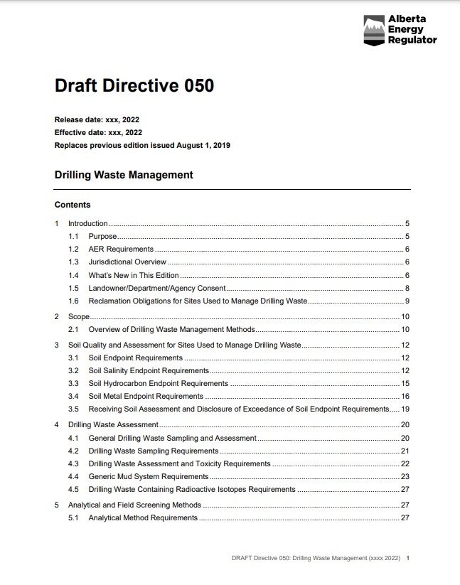 Directive cover page