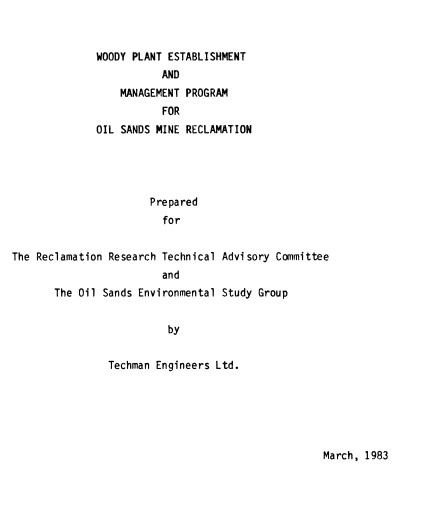 Report cover page