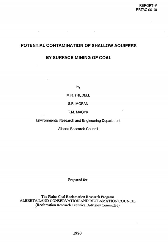 Report cover page