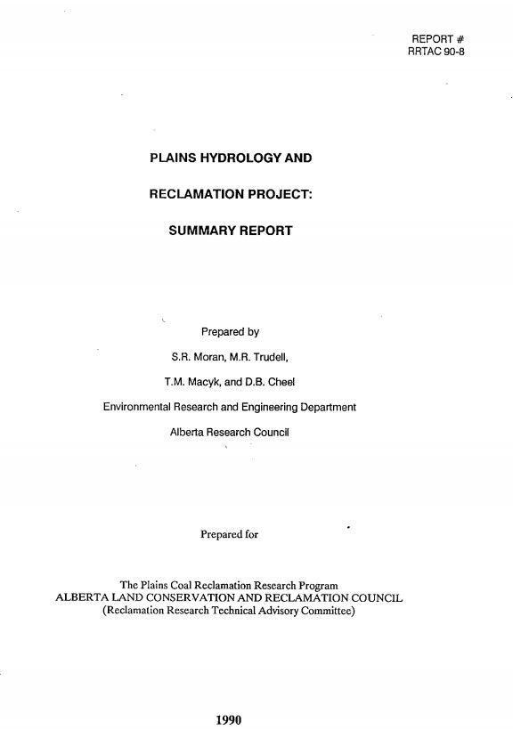 Report cover page