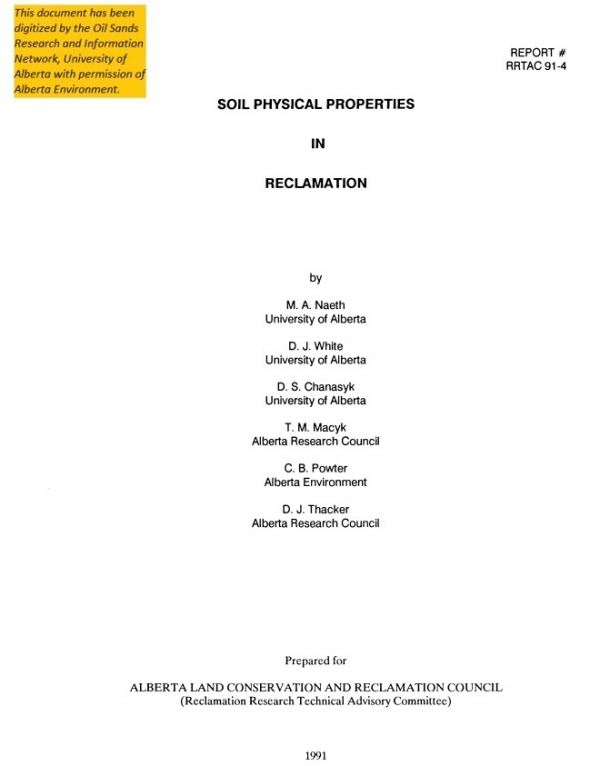 Report cover page