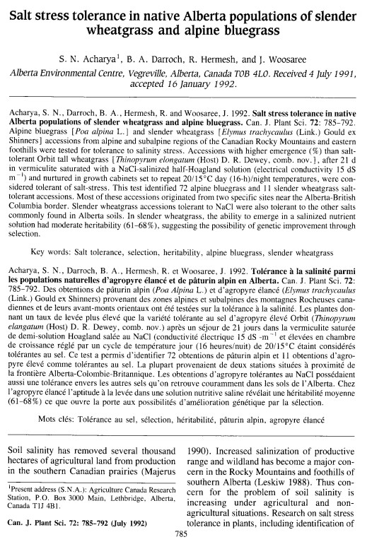 Journal article first page