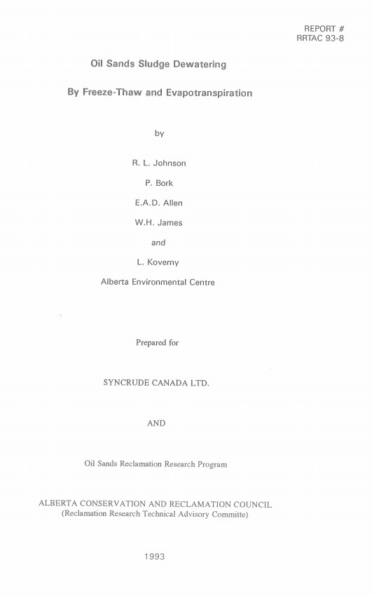 Report cover page