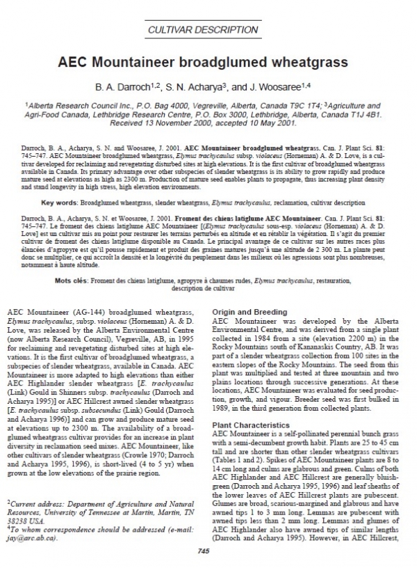 Journal article first page
