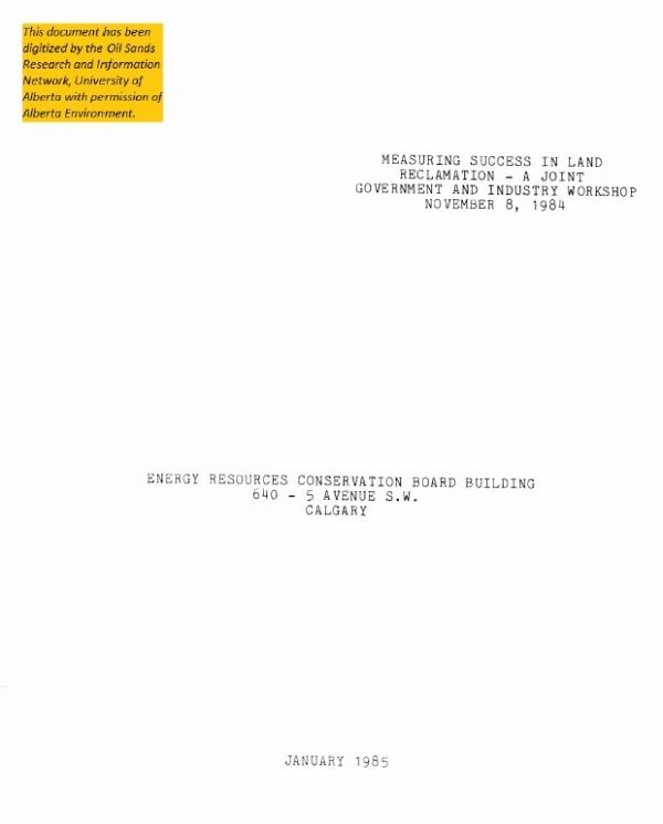 Report cover page