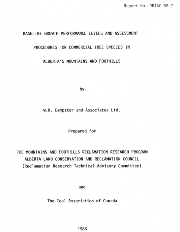 Report cover page