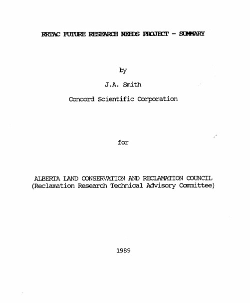 Report cover page