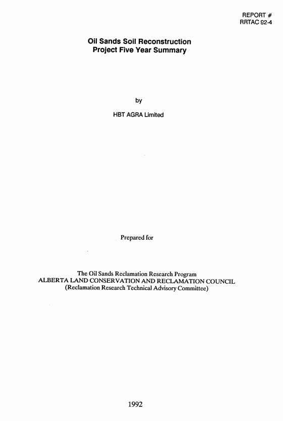 Report cover page