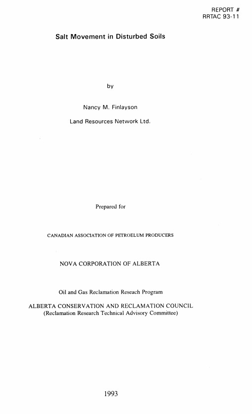 Report cover page