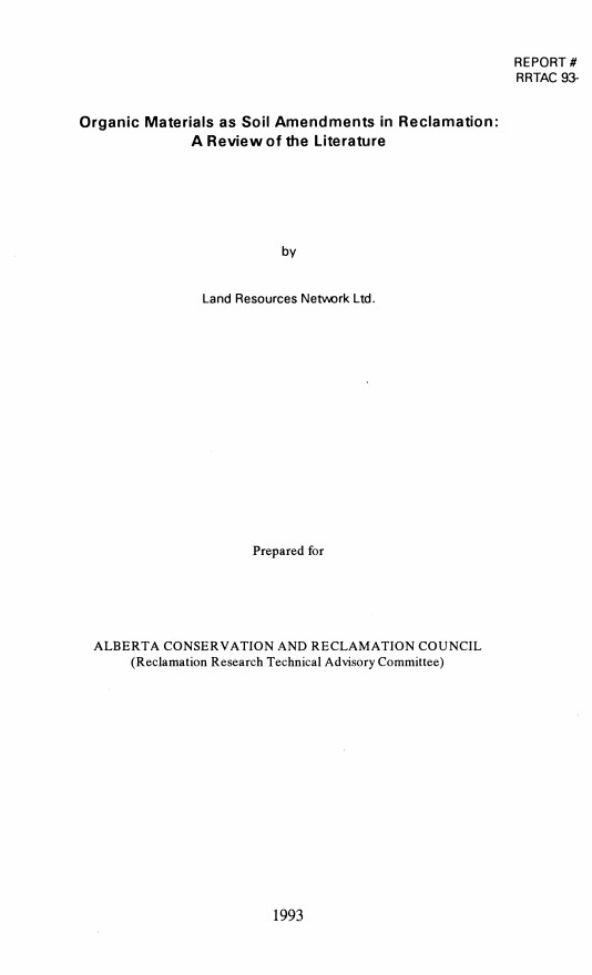 Report cover page