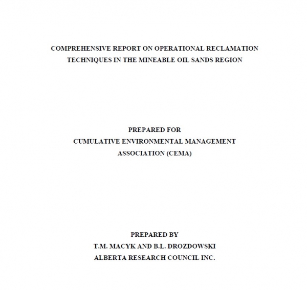 Report cover page
