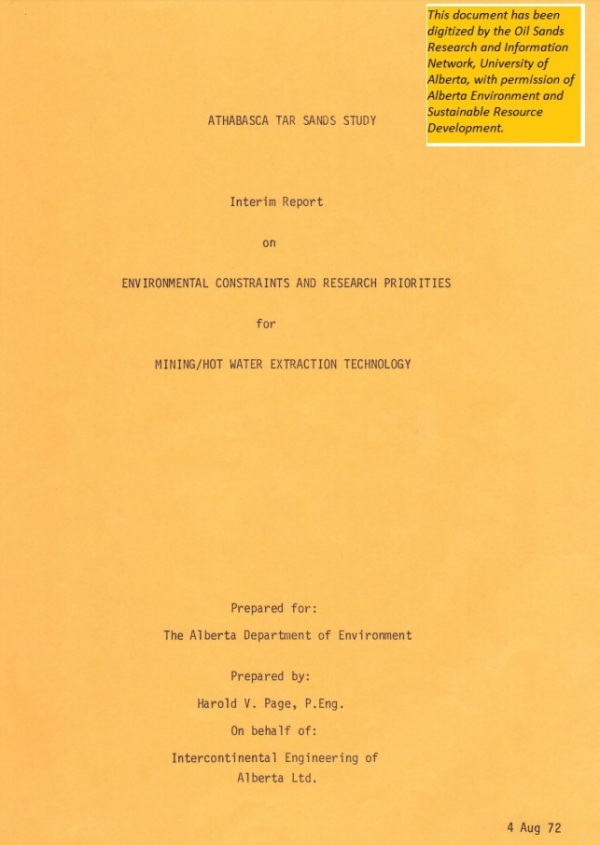 Report cover page