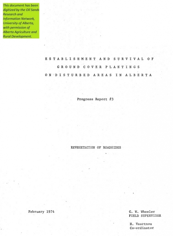 Report cover page