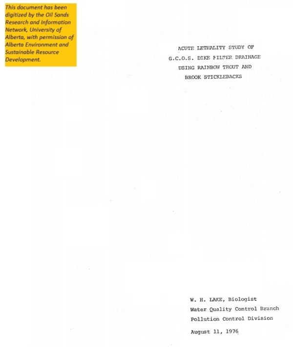 Report cover page
