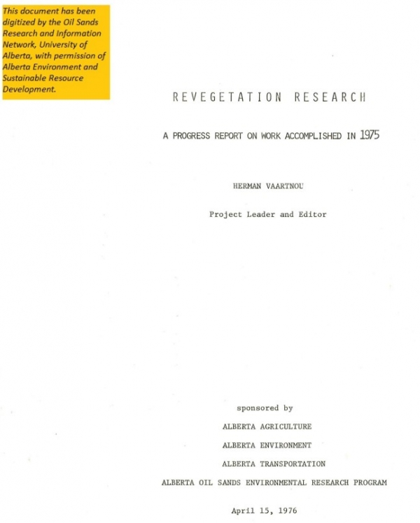 Report cover page