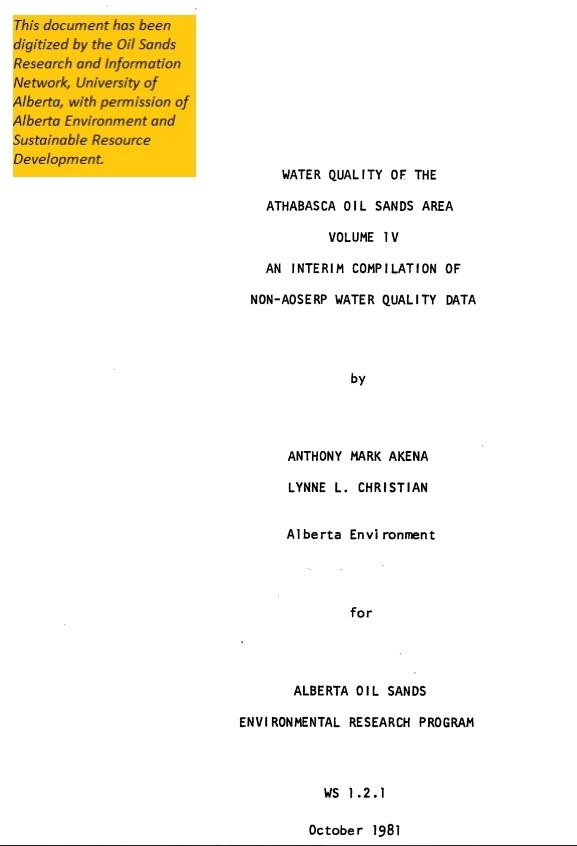 Report cover page