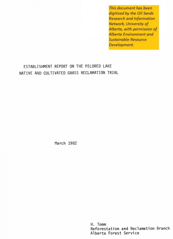 Report cover page