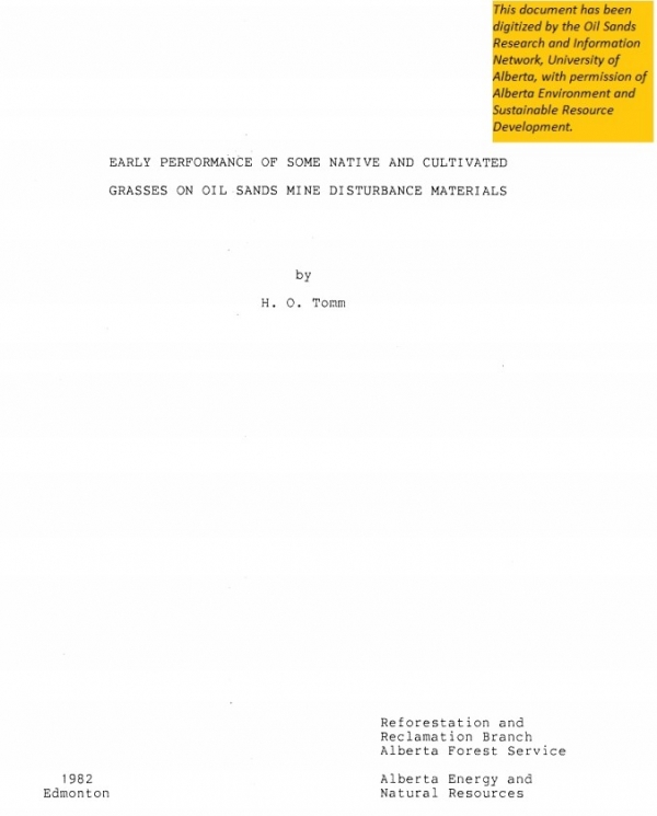 Report cover page