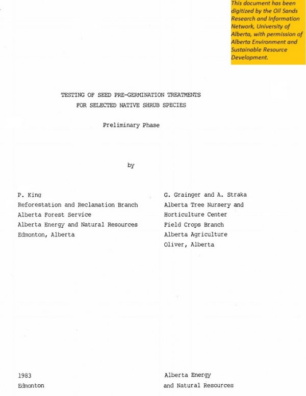 Report cover page