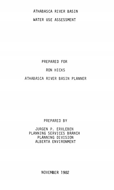 Report cover page