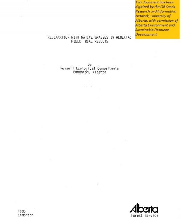 Report cover page