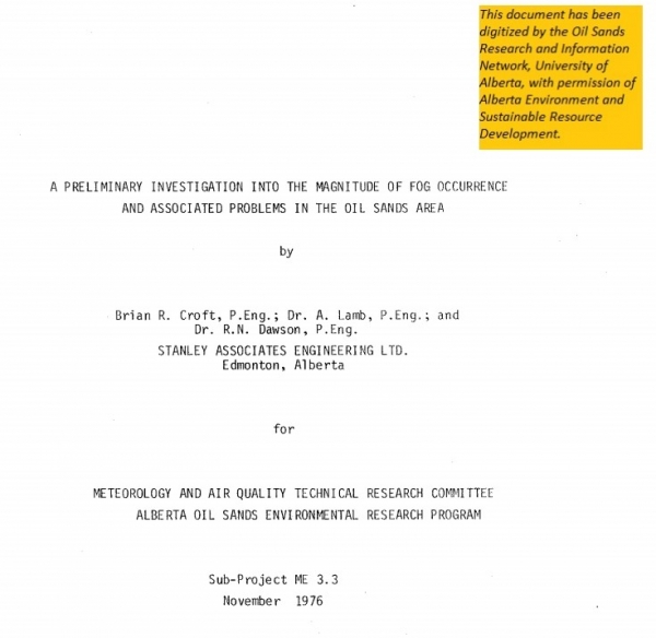 Report cover page