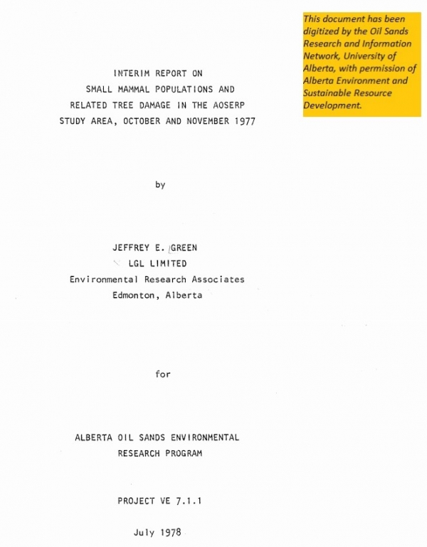 Report cover page