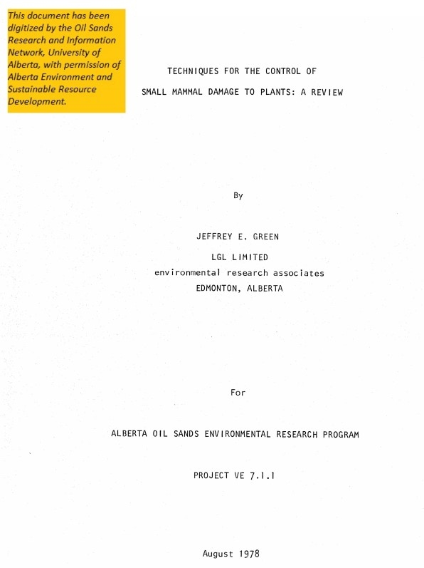 Report cover page