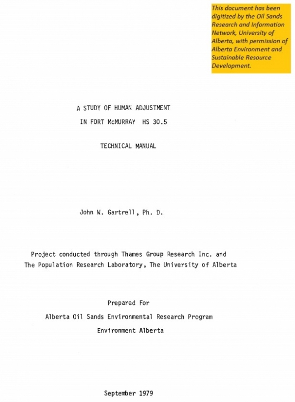 Report cover page