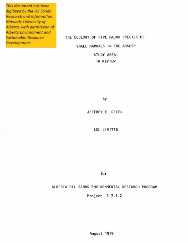 Report cover page