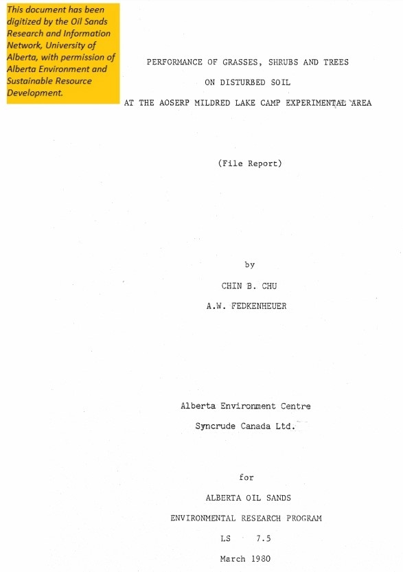 Report cover page