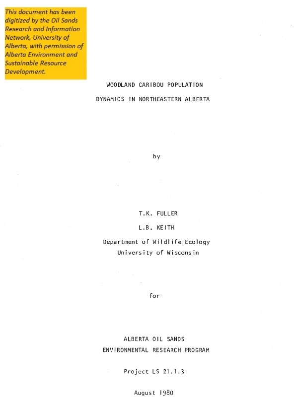 Report cover page