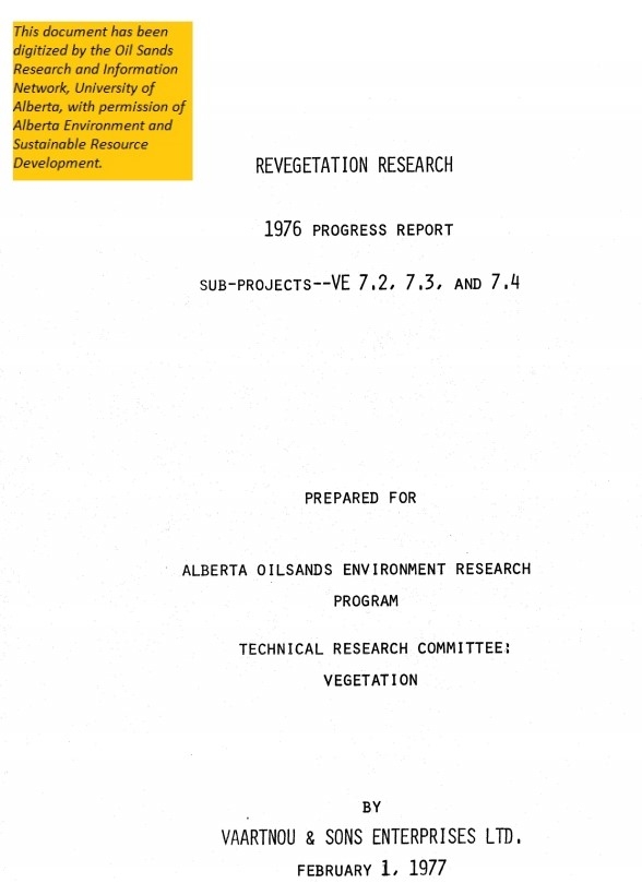 Report cover page
