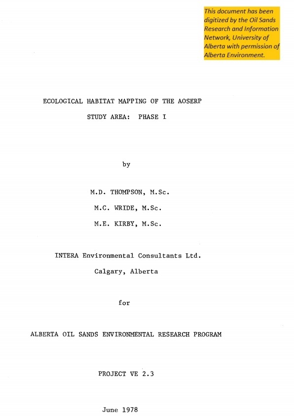 Report cover page