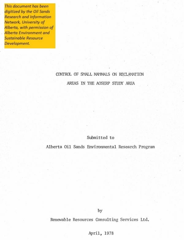Report cover page