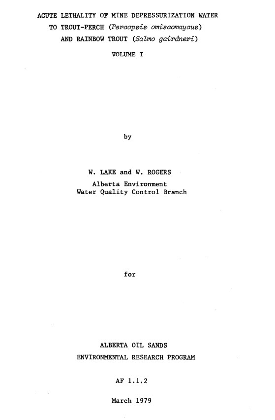 Report cover page