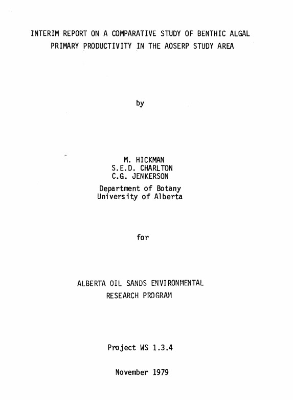 Report cover page