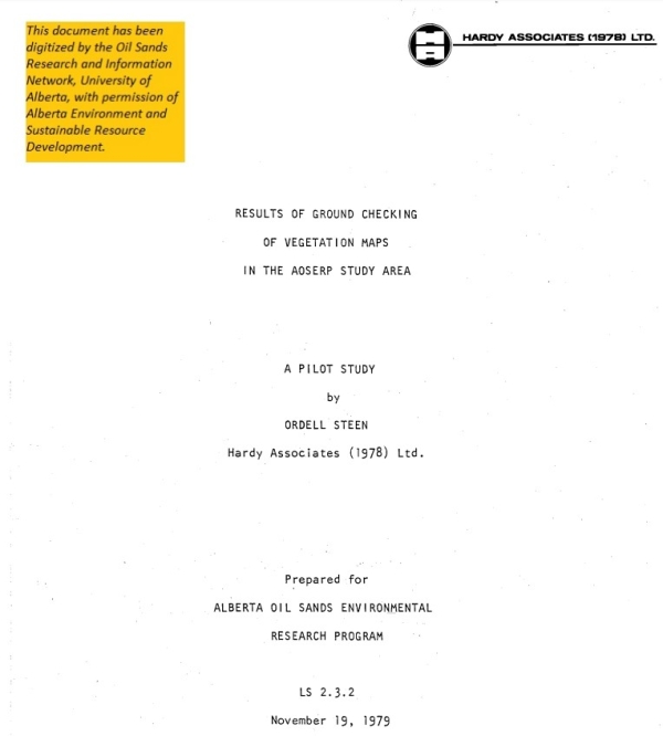 Report cover page