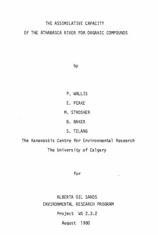 Report cover page