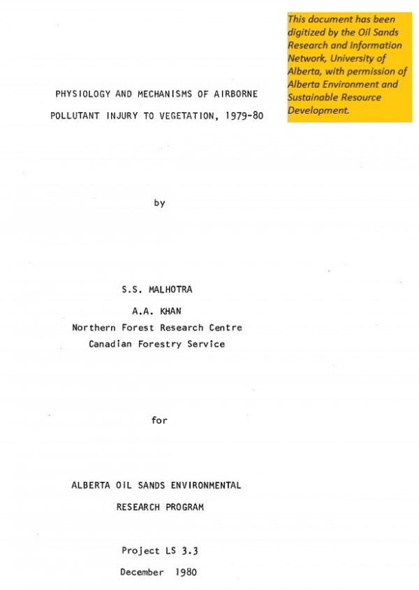 Report cover page