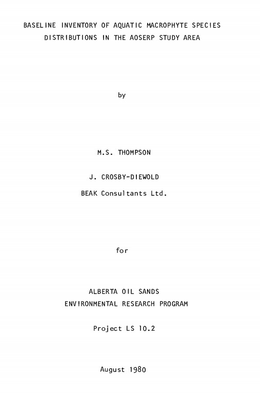 Report cover page