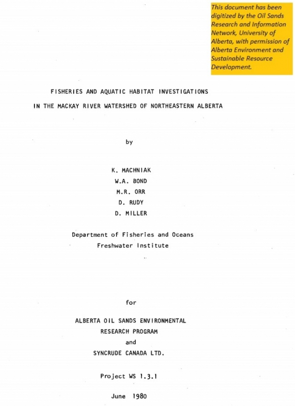 Report cover page