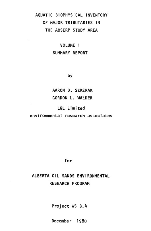Report cover page