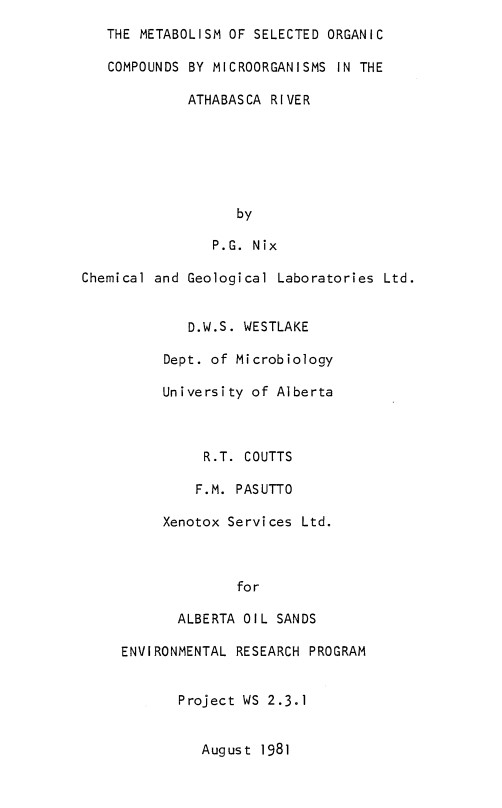 Report cover page