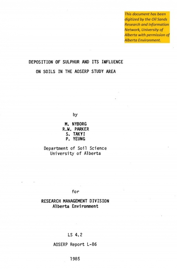 Report cover page